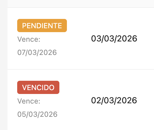 Pendientes y vencidas